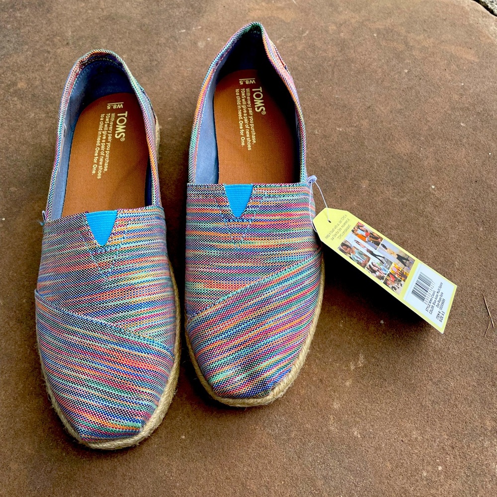 Toms Classic Blue Aster Multi Space Dye Rope Sole